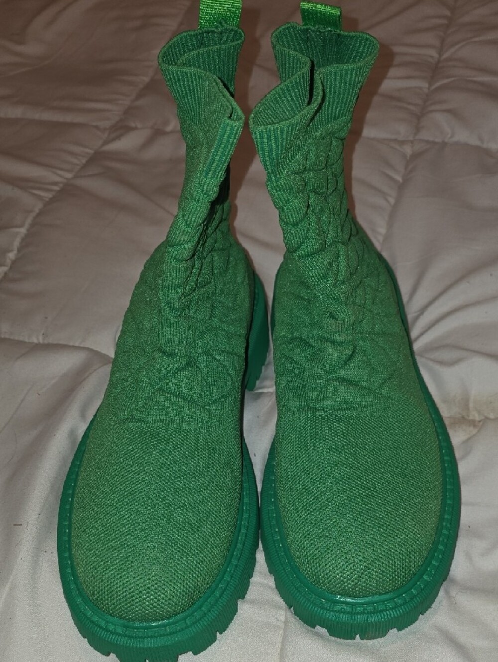 Green Knit Chelsea Boots - Sz 11US/ EU43 - Picture 3 of 4